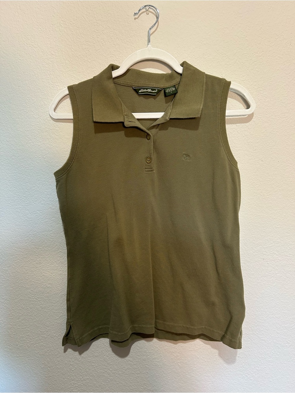 Eddie Bauer Olive Green Sleeveless Polo Tank